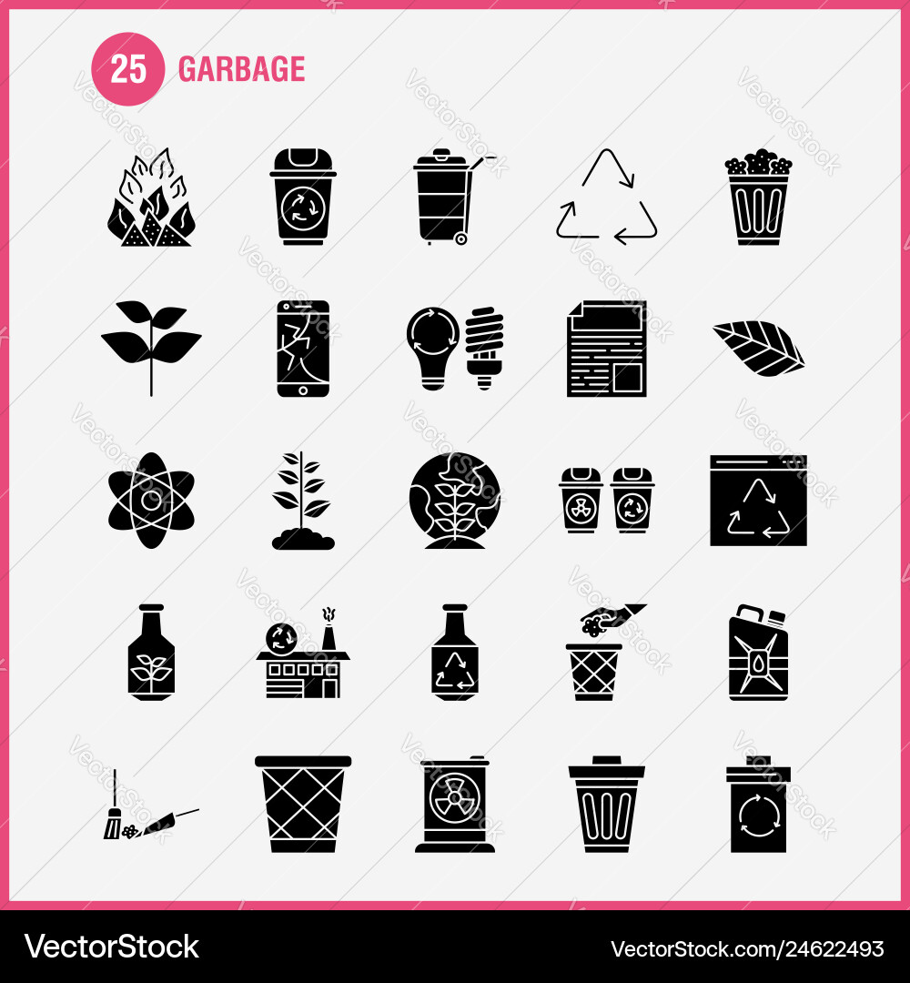 Garbage solid glyph icon for web print and mobile Vector Image