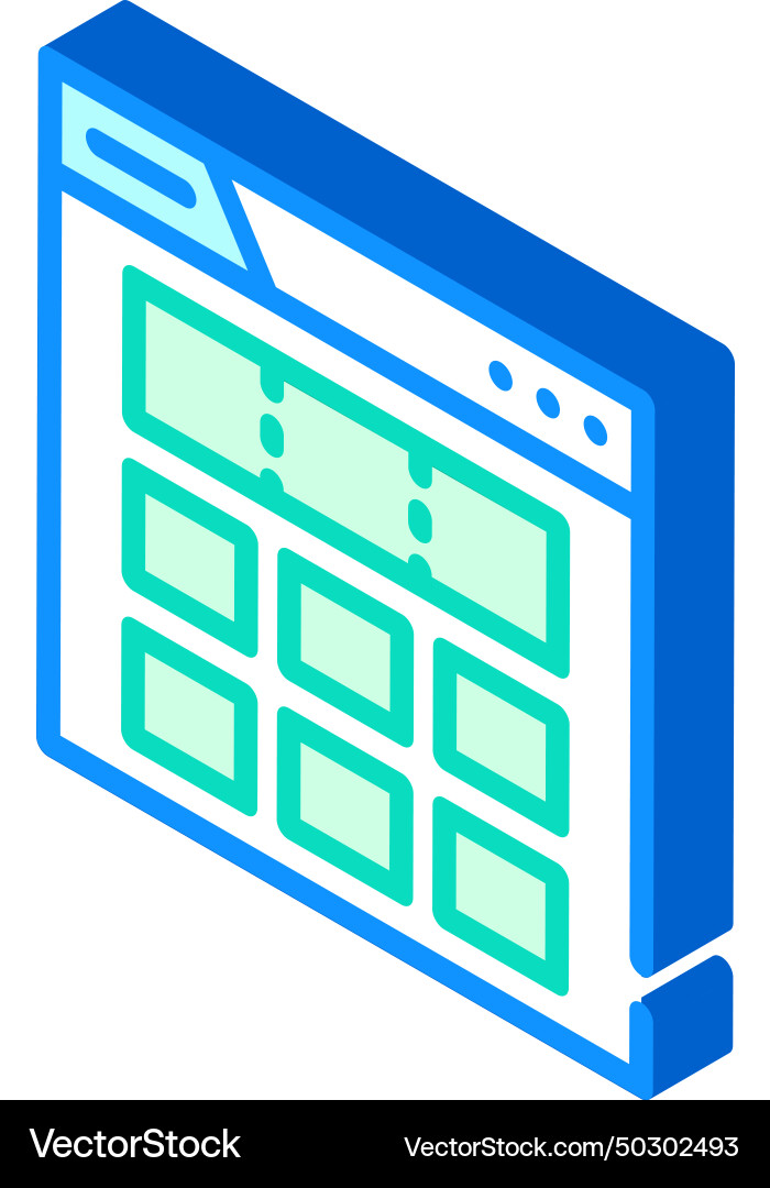 Grid system ux ui design isometric icon Grid system ux ui design isometric icon Vector Image