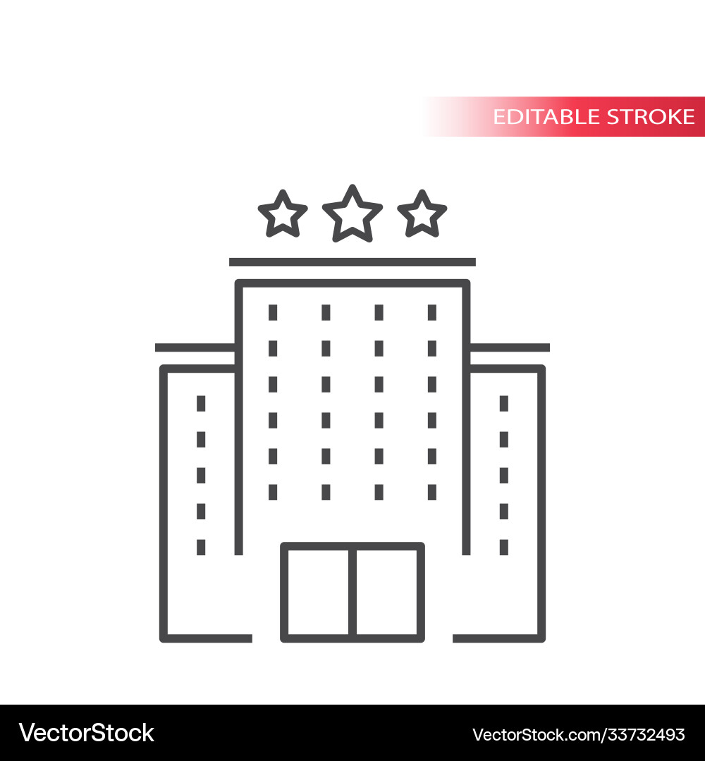 Hotel Gebäude Outline Icon Vektorbild