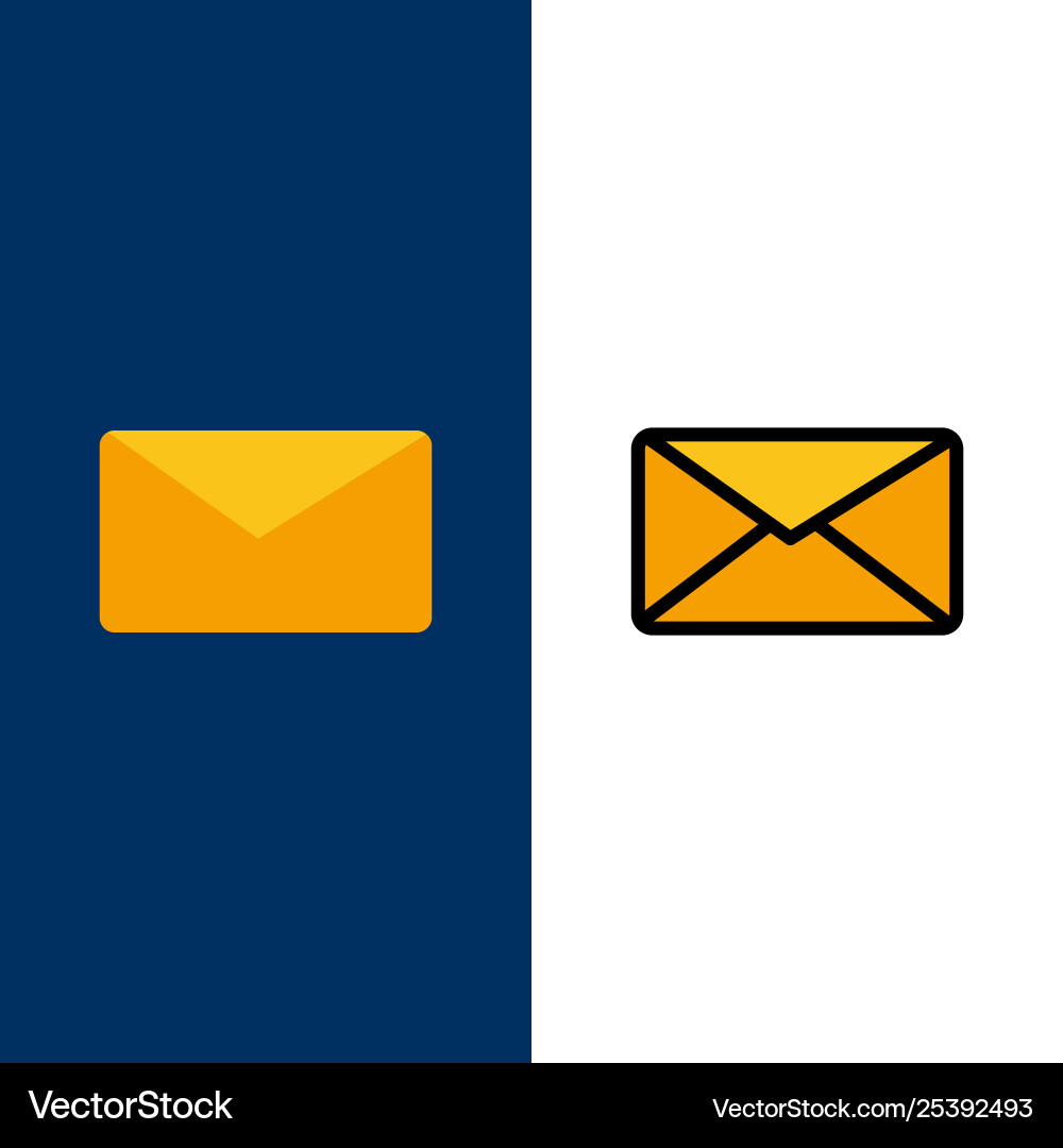 Mail email user interface icons flat and line Mail email user interface icons flat and line vector image