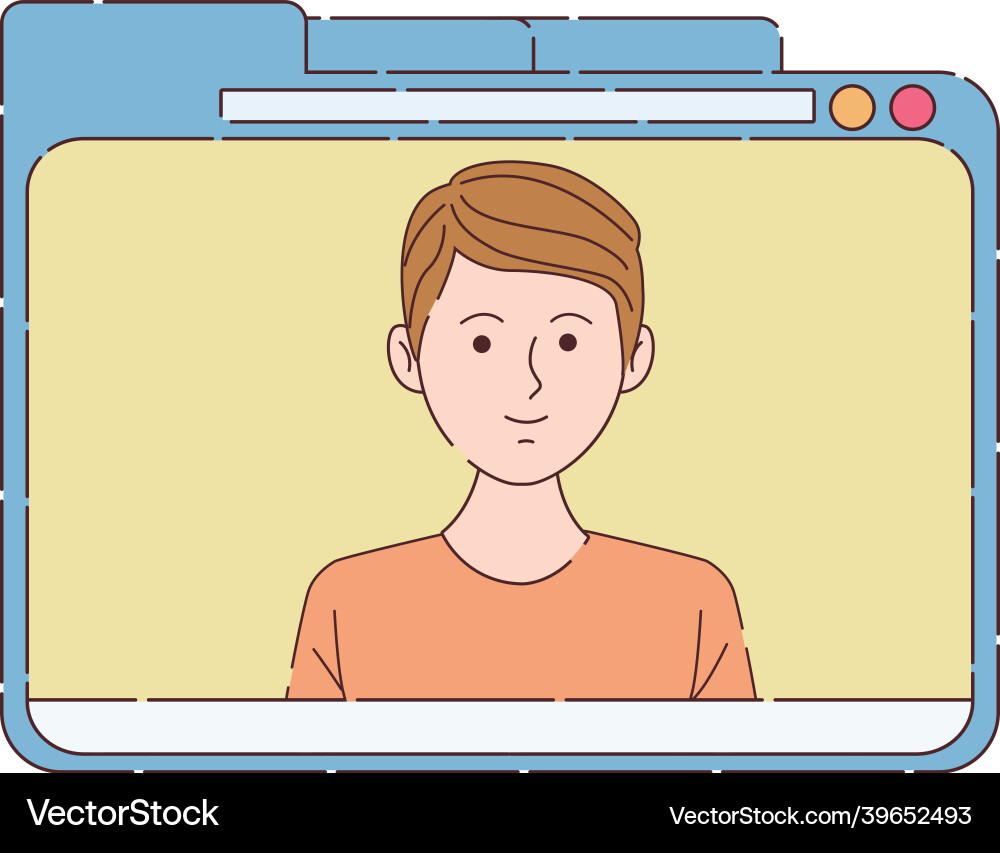 Man in website Vector Image