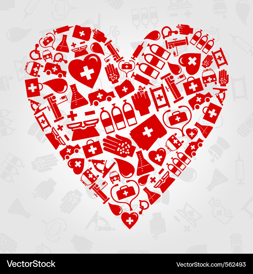 Medical Symbol Heart Collection vector image