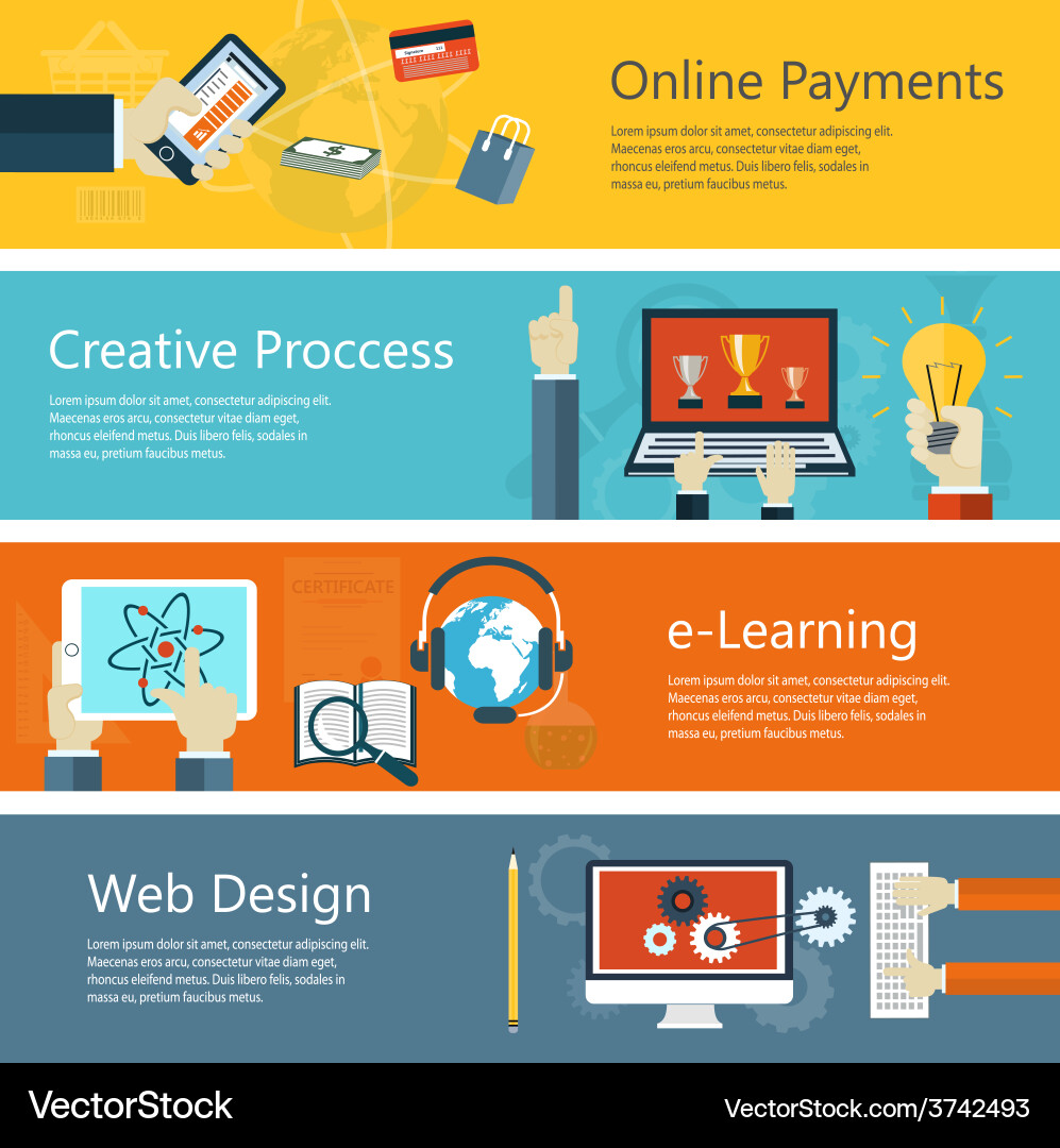 Modern concepts collection in flat design Vector Image