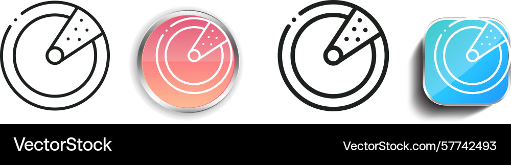 Radar icon thin linear regular and button style vector image