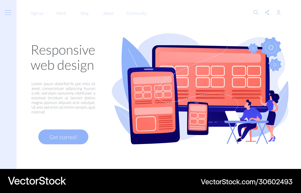 Responsive web design concept landing page Responsive web design concept landing page vector image
