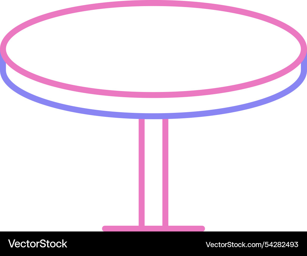 Round table line two colour icon Vector Image