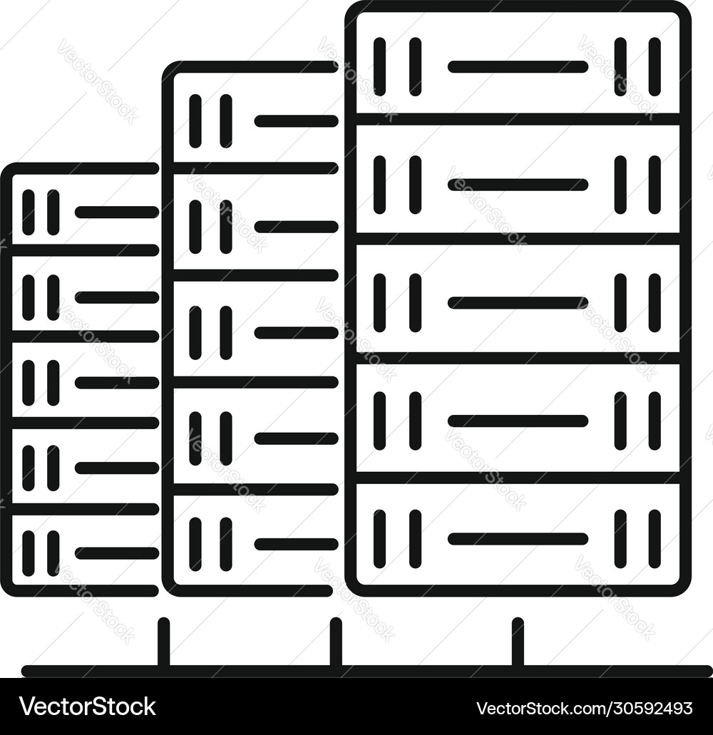 Server data icon outline style Server data icon outline style vector image