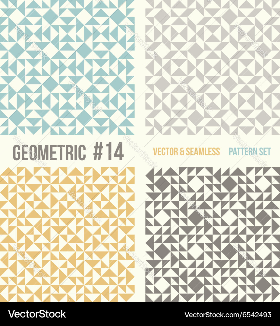 Set of four geometric patterns vector image