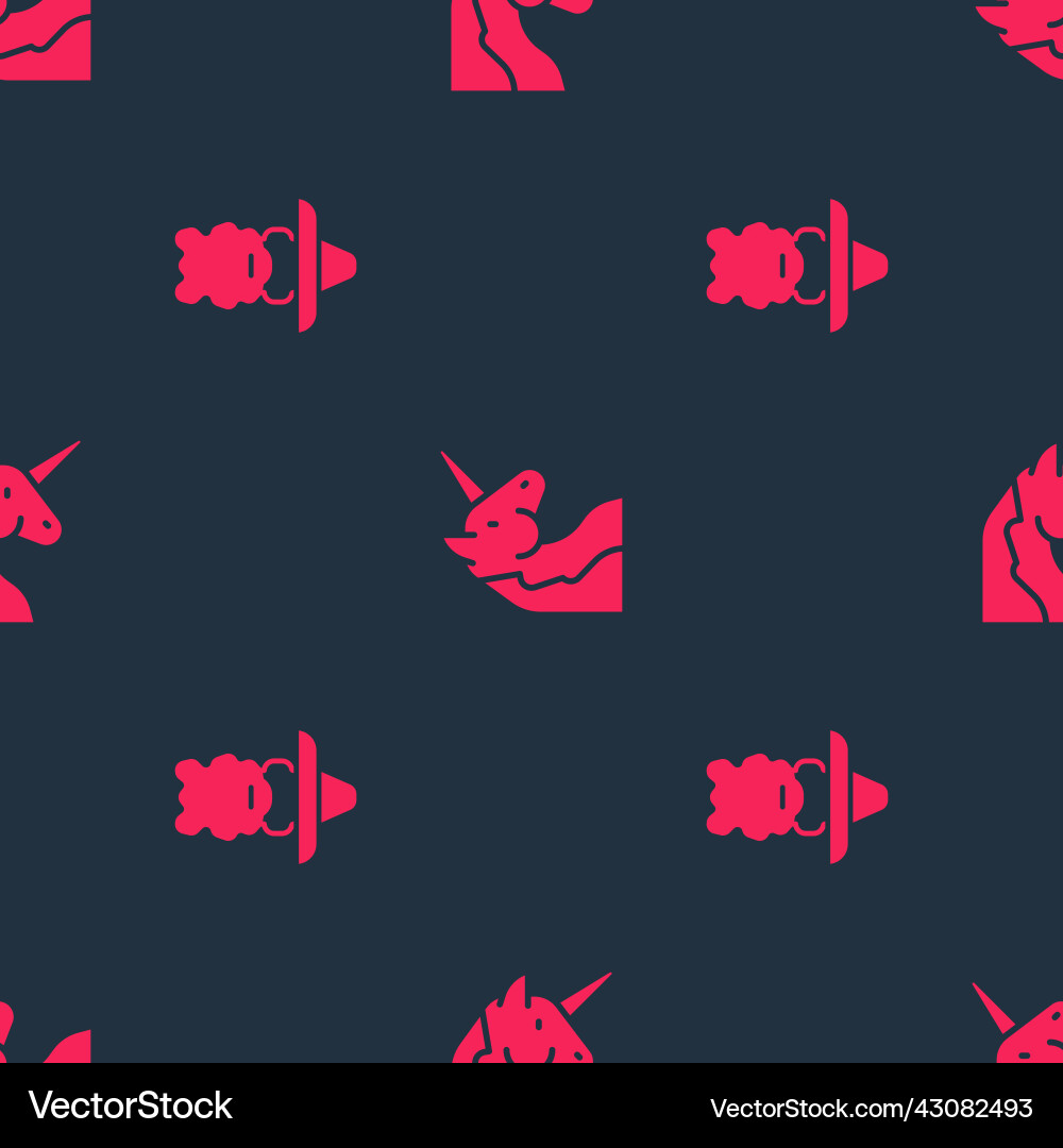 Set wizard warlock and unicorn on seamless pattern Set wizard warlock and unicorn on seamless pattern vector image