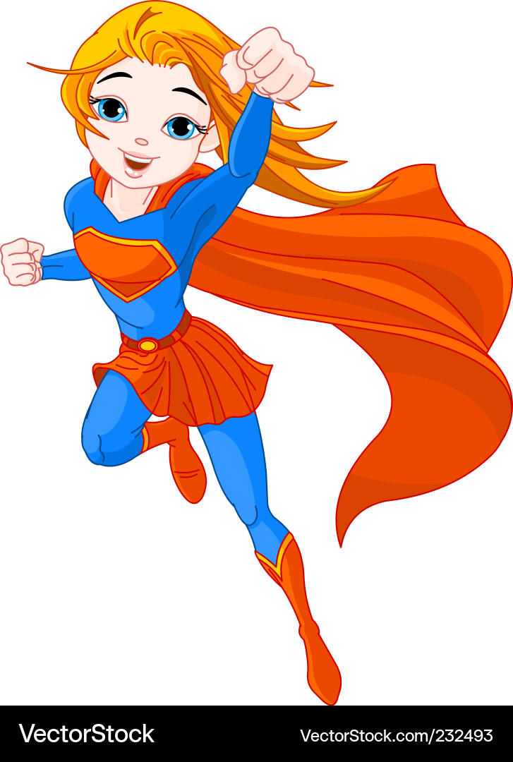 Superhero Girl Flying vector image