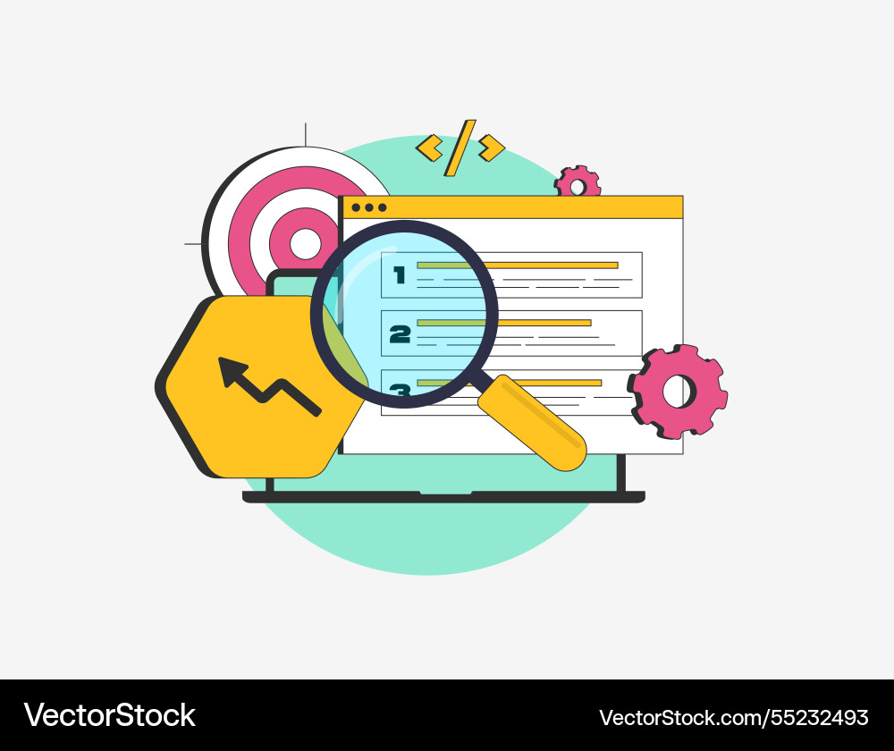 Technische seo Konzept Marketing Strategie Technische seo Konzept Marketing Strategie vektorbild