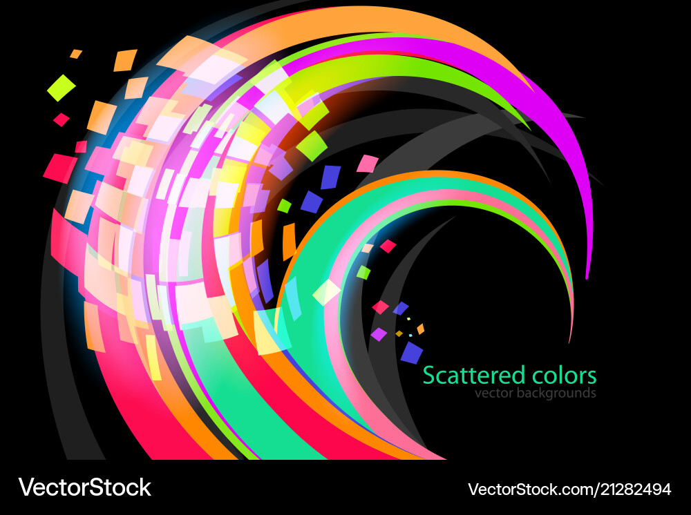Abstract scattered colors curve scene Vector Image