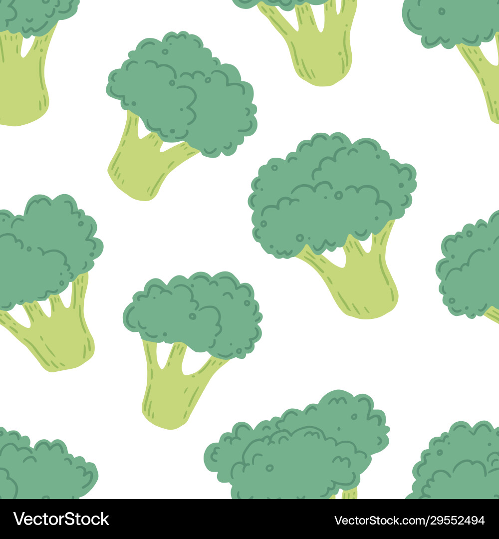 Broccoli seamless pattern Broccoli seamless pattern vector image