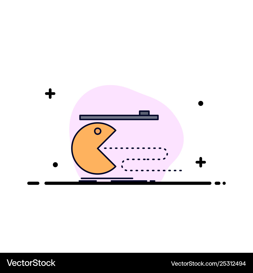 Character computer game gaming pacman flat color Character computer game gaming pacman flat color vector image