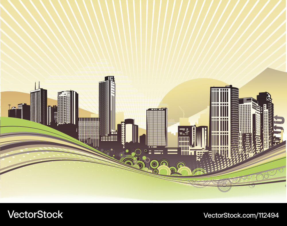 City Skyline Background Vector Image
