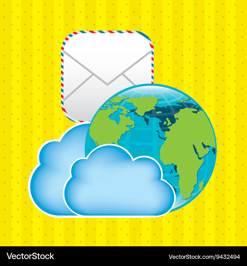 Cloud computing design vector image