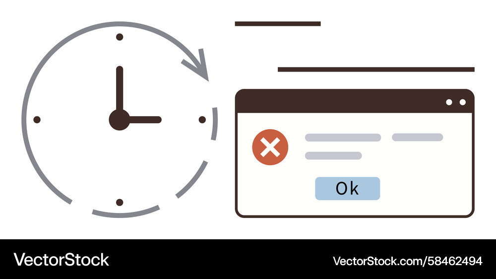 Countdown Timer with Error Alert Vector Image