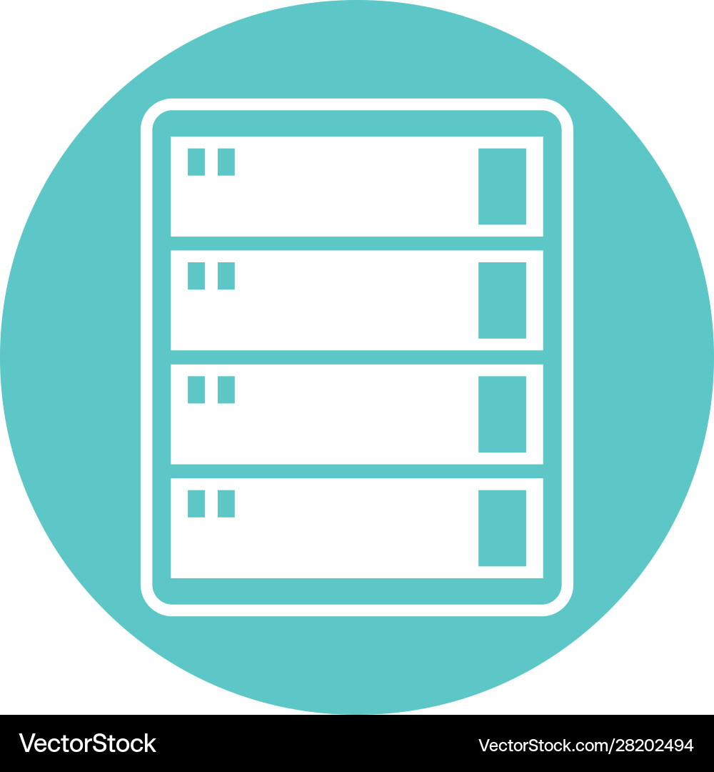Data server tower isolated icon Vector Image