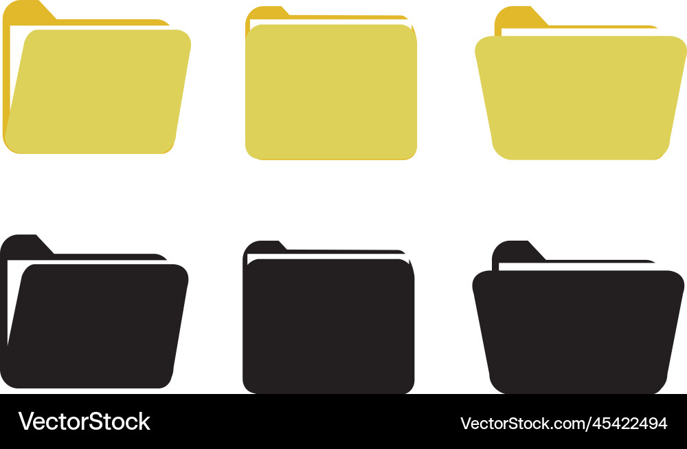 File folder icon set design for app logo etc ve File folder icon set design for app logo etc ve vector image