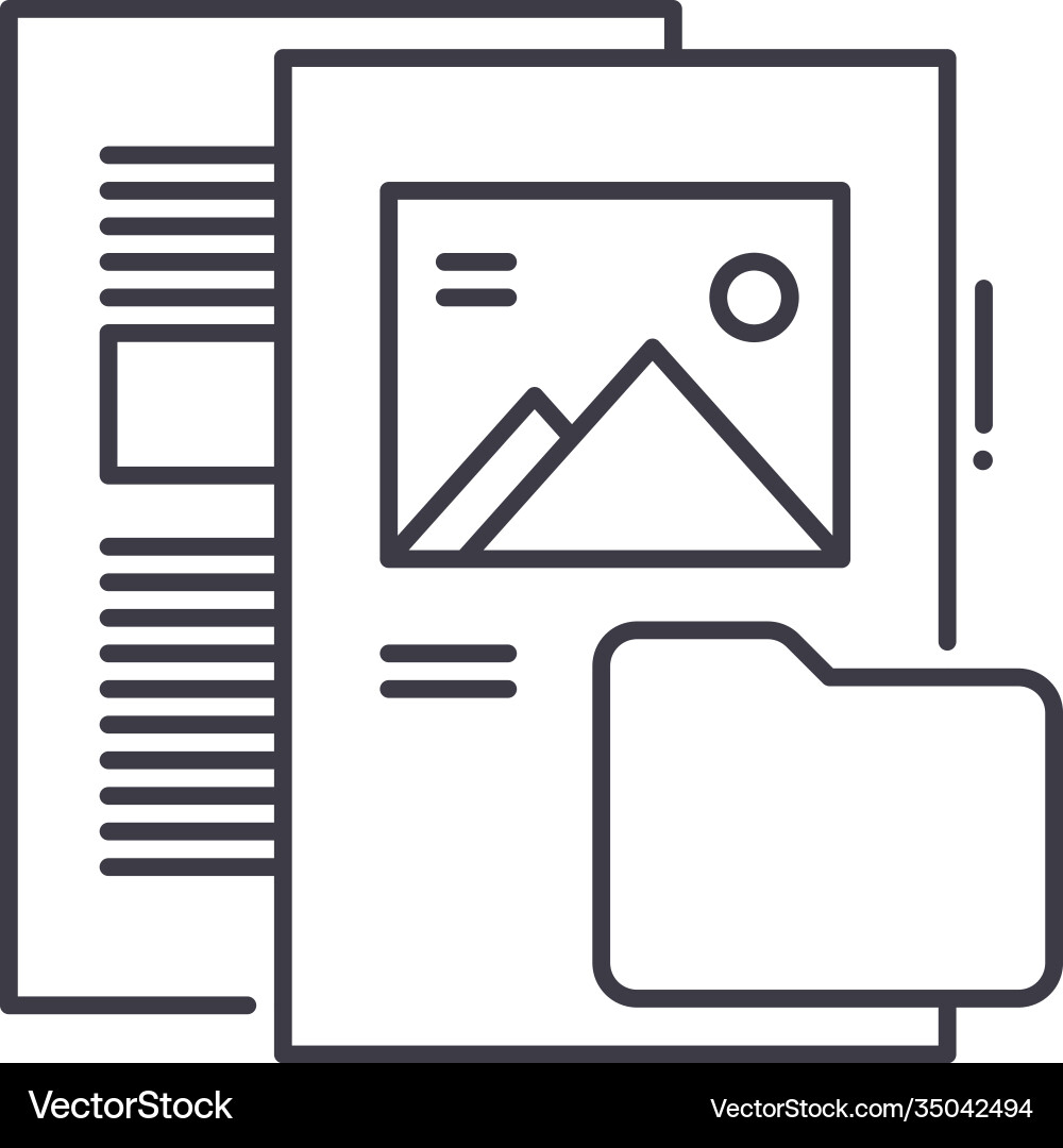 File type icon linear isolated thin File type icon linear isolated thin vector image