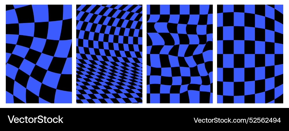 Groovy checkered patterns Groovy checkered patterns vector image