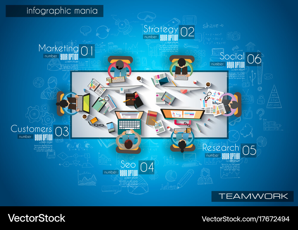 Infograph background template with a temworking Vector Image