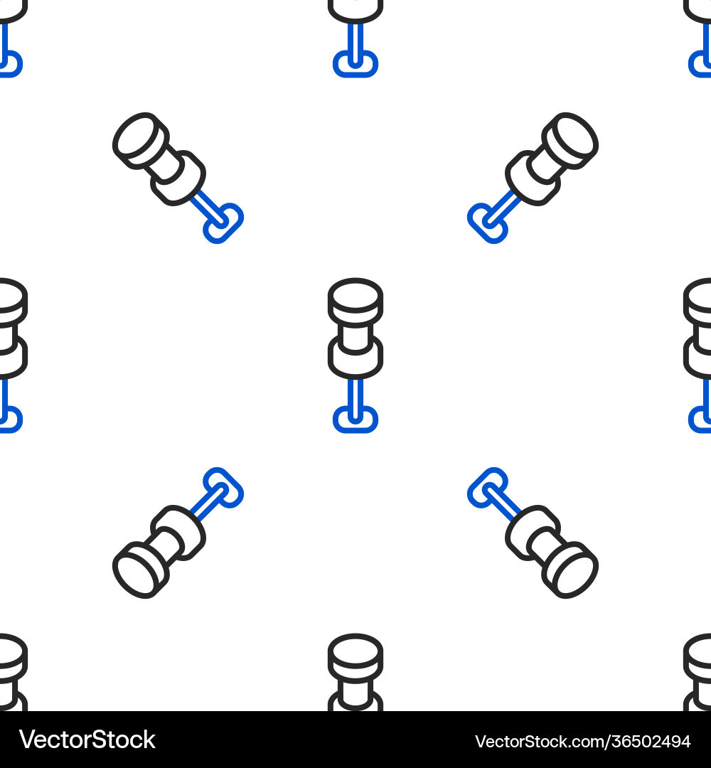Line push pin icon isolated seamless pattern Line push pin icon isolated seamless pattern vector image