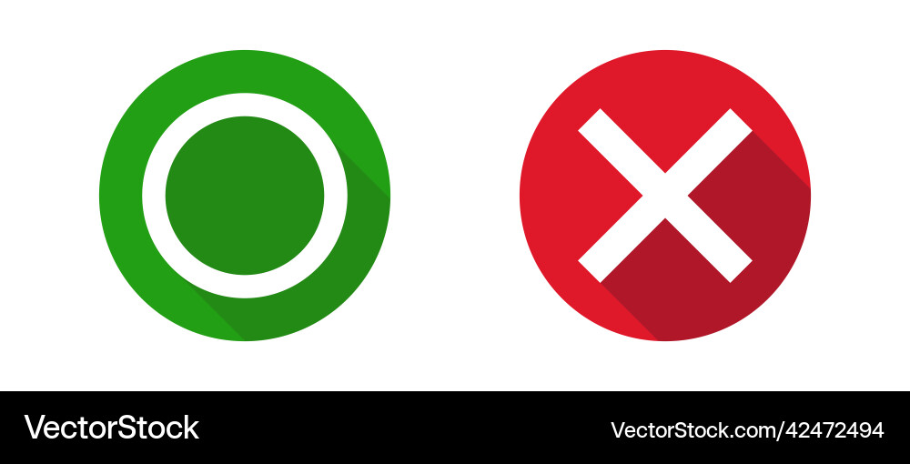 Modern icon set with circle and cross marks Modern icon set with circle and cross marks vector image