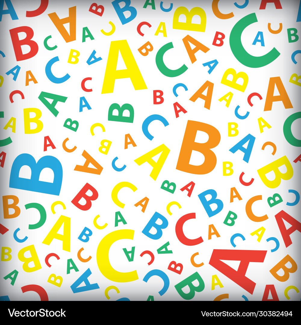 Multicoloured abc letter background seamless Multicoloured abc letter background seamless vector image