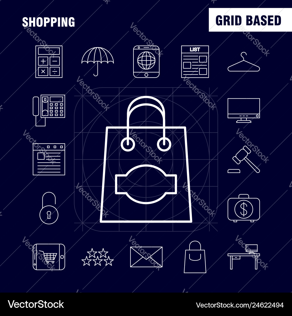Shopping line icon for web print and mobile uxui Vector Image