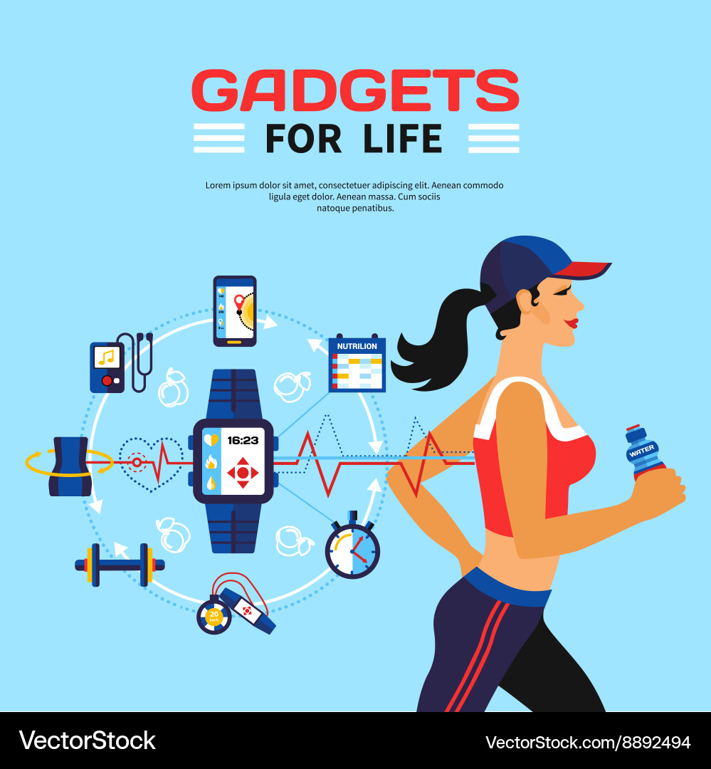 Smart technology for fitness Royalty Free Vector Image