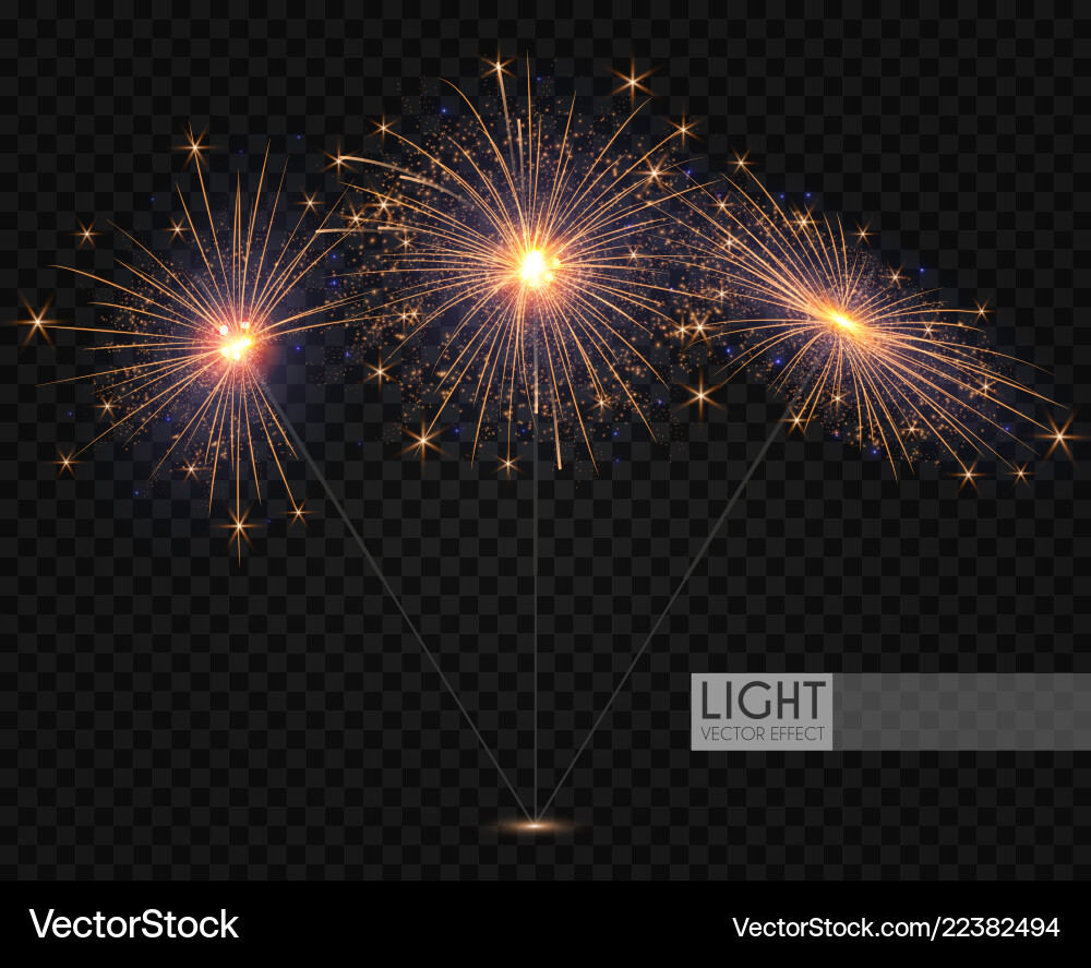 Sparcler and firework christmas decoration lights Sparcler and firework christmas decoration lights vector image