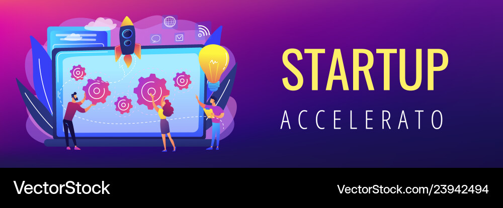 Startup accelerator concept banner header Startup accelerator concept banner header vector image