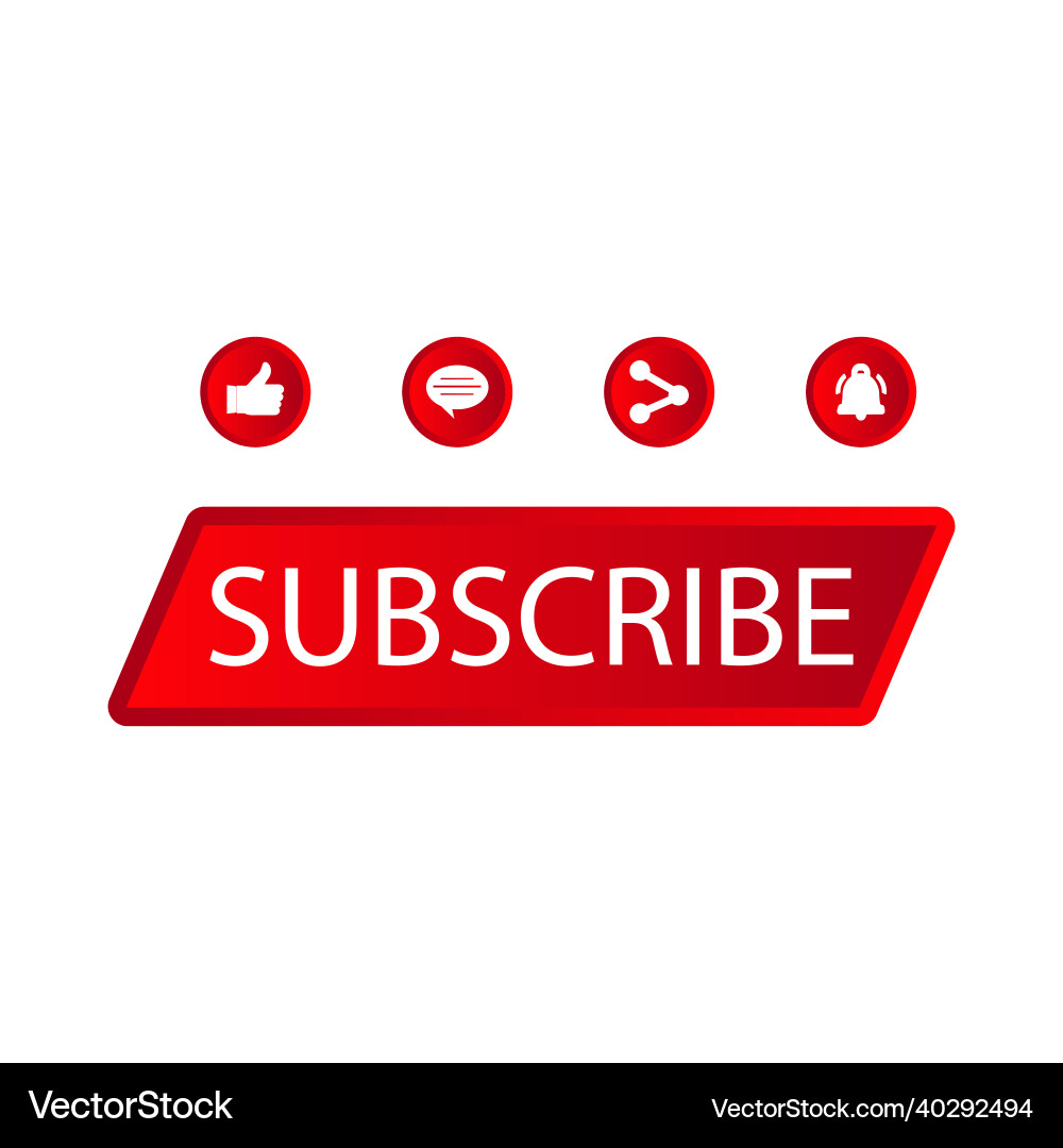 Subscriber button stylish collection design red Subscriber button stylish collection design red vector image