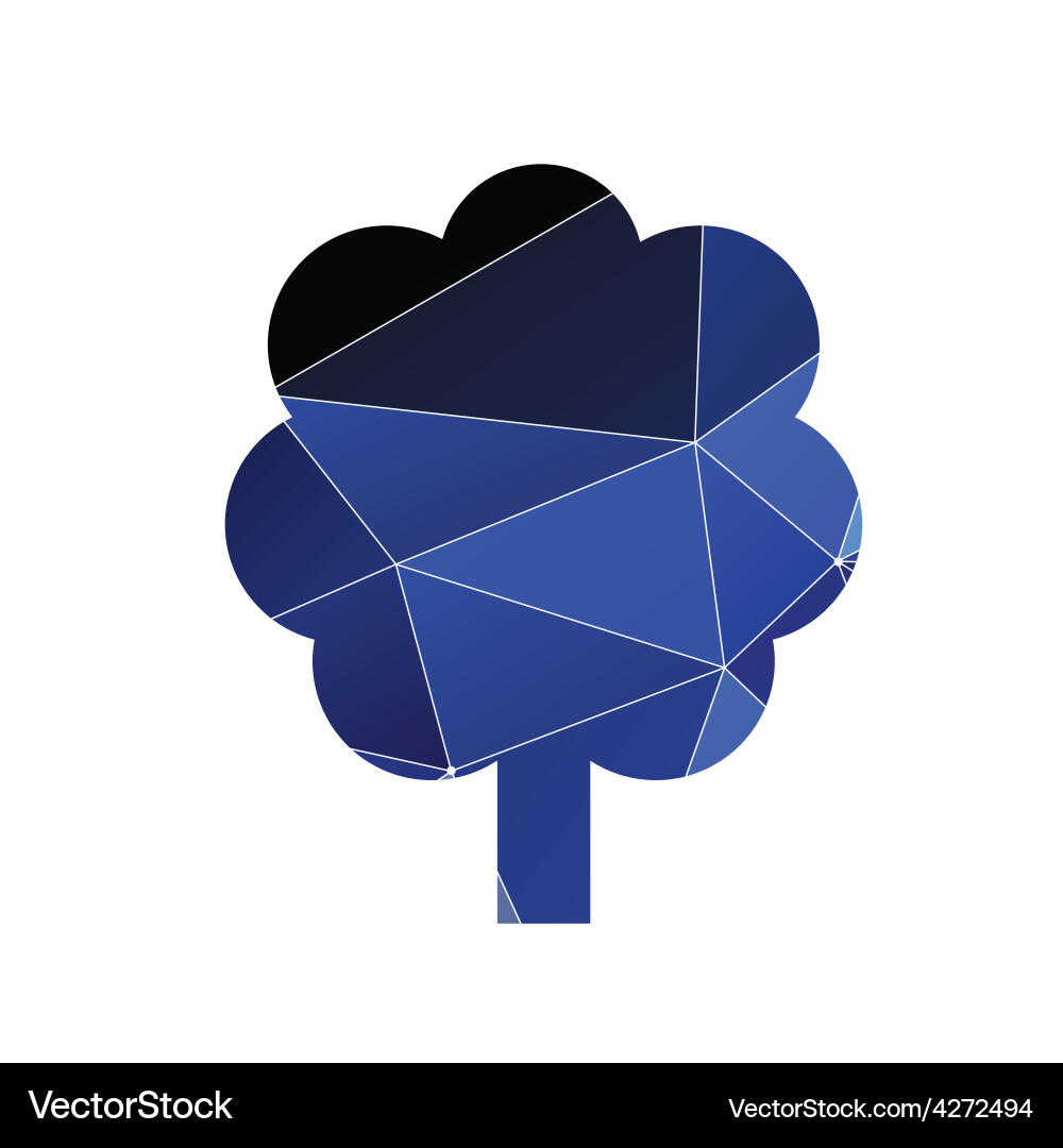 Tree icon abstract triangle vector image