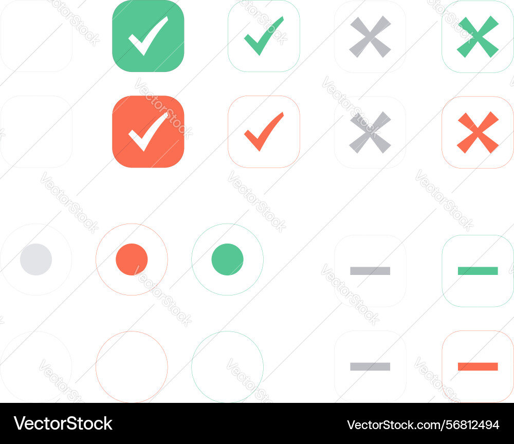 True or false on off enable disable button vector image