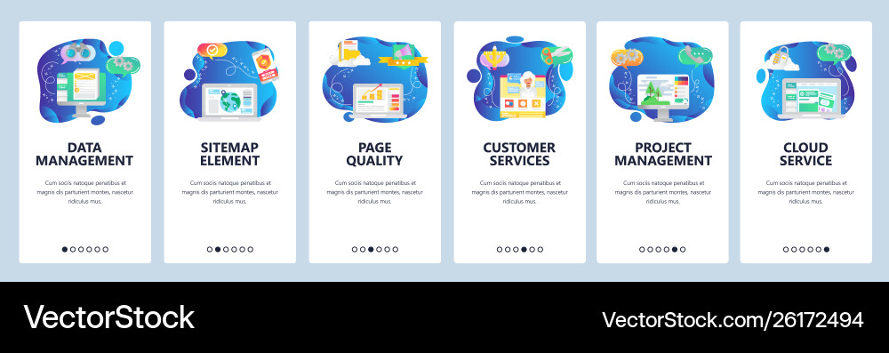 Website and mobile app onboarding screens Website and mobile app onboarding screens vector image