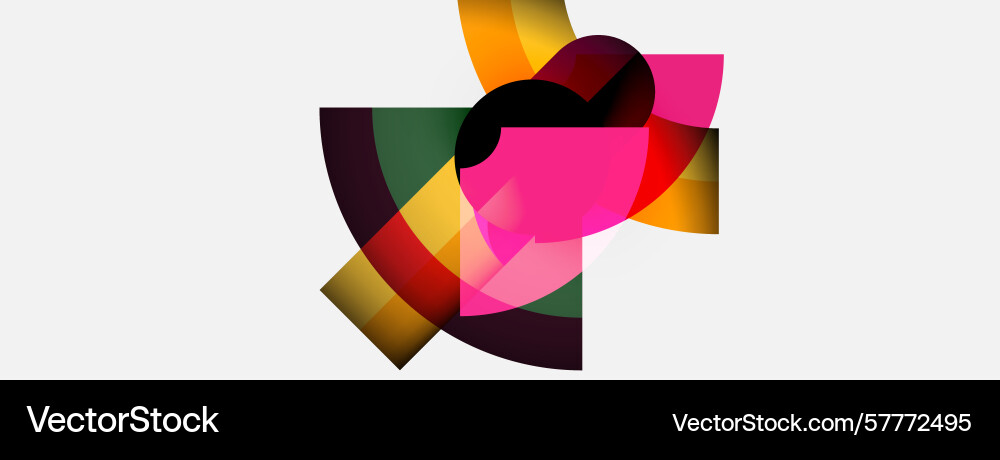 Abstract composition overlapping colorful shapes Vector Image