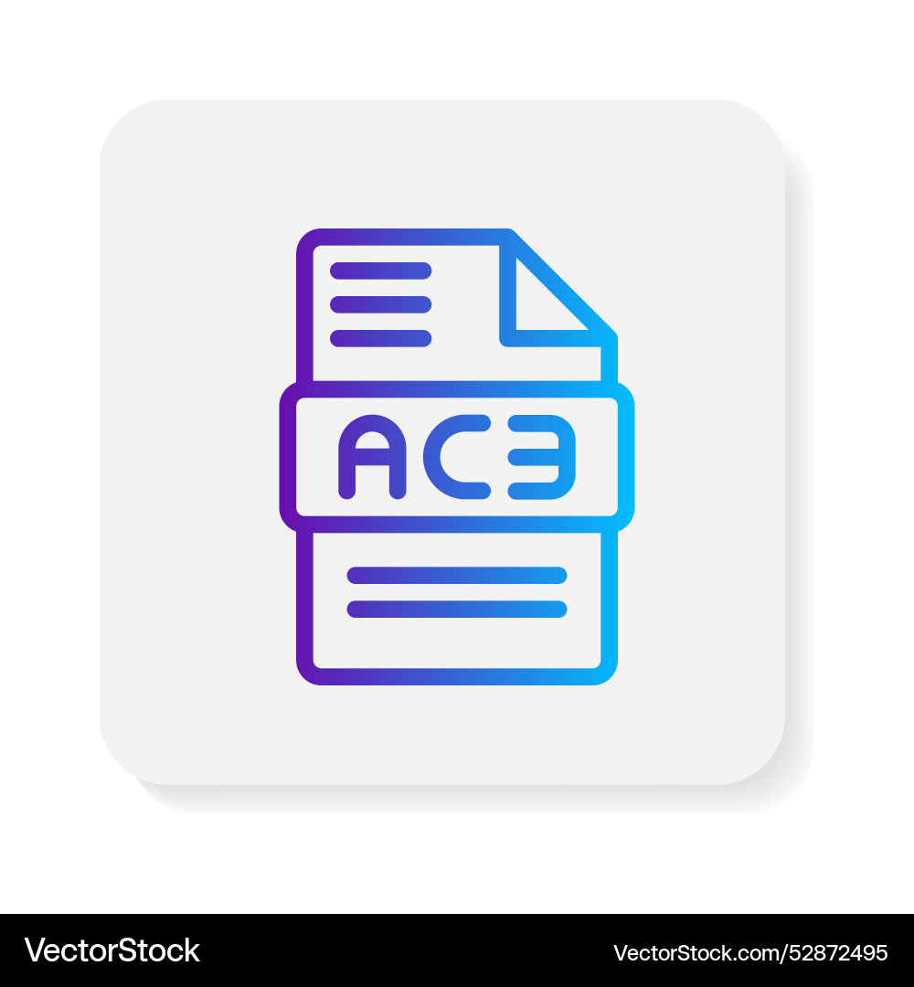 Ac3 document file flat icons format files vector image