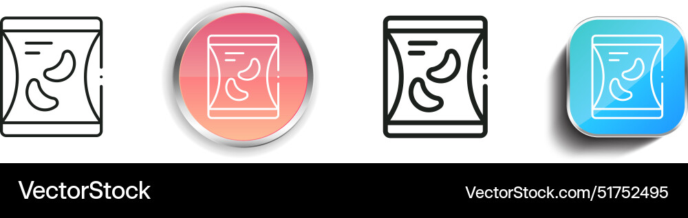 Bag icon thin linear regular and button style vector image