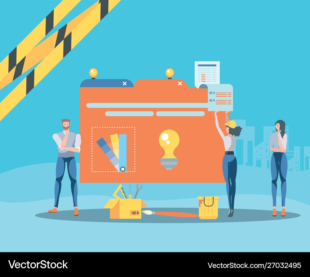 Buiders and data folder with webpage under Buiders and data folder with webpage under Vector Image