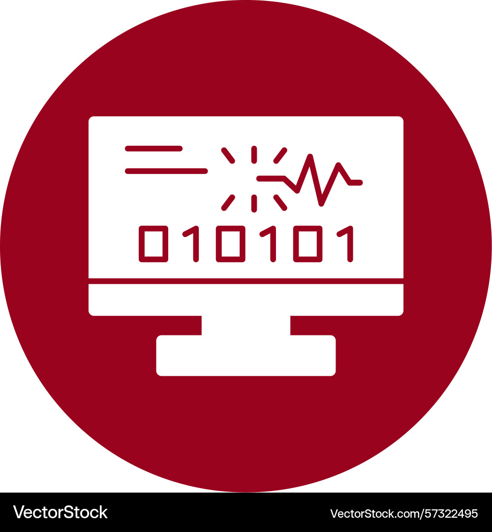 Byte spark glyph circle icon Vector Image