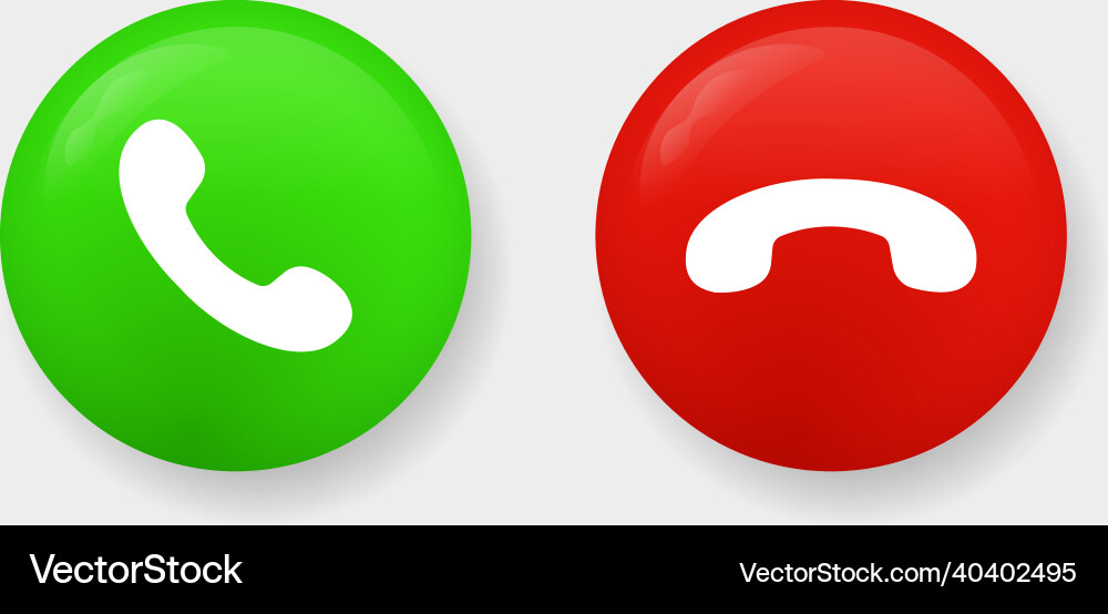 Call Button Icons - Accept & Decline vector image