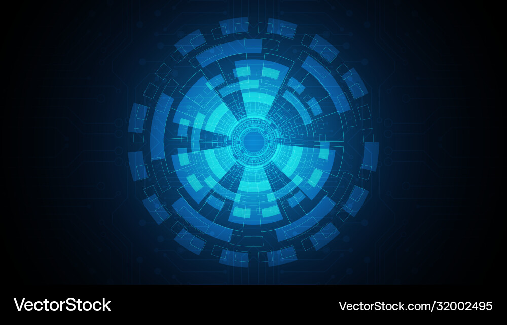 Circuit technology background with hi-tech vector image