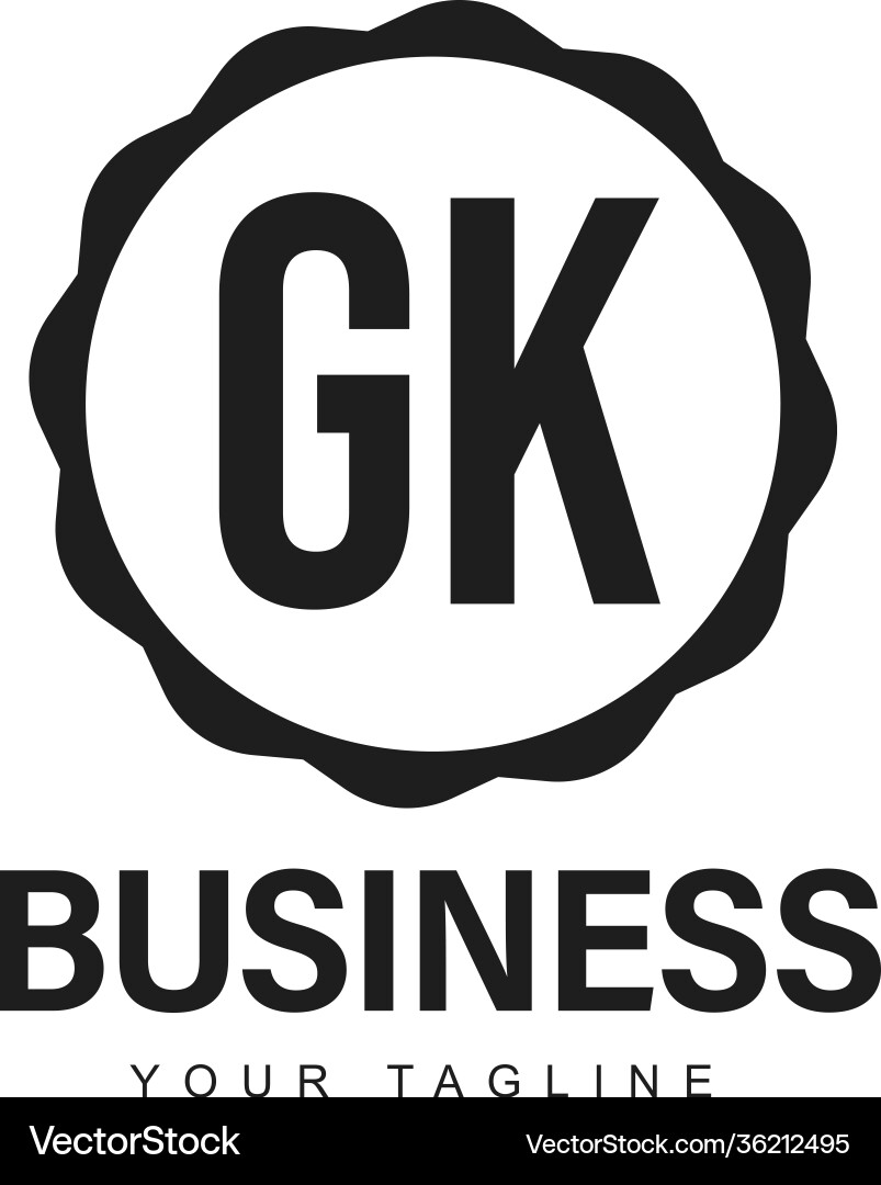 Gk initial a logo design with abstract style Gk initial a logo design with abstract style Vector Image