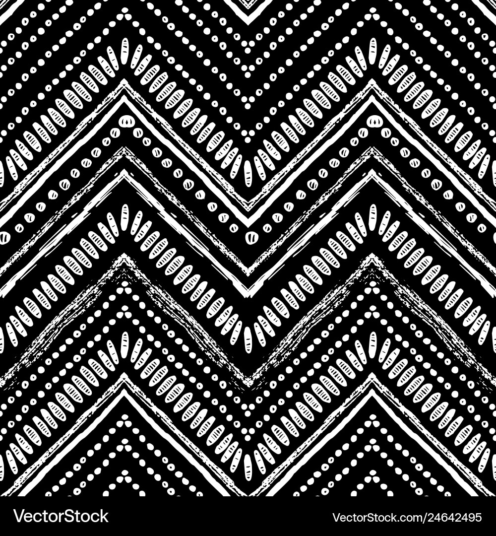 Hand drawn zigzag and stripe pattern Hand drawn zigzag and stripe pattern vector image