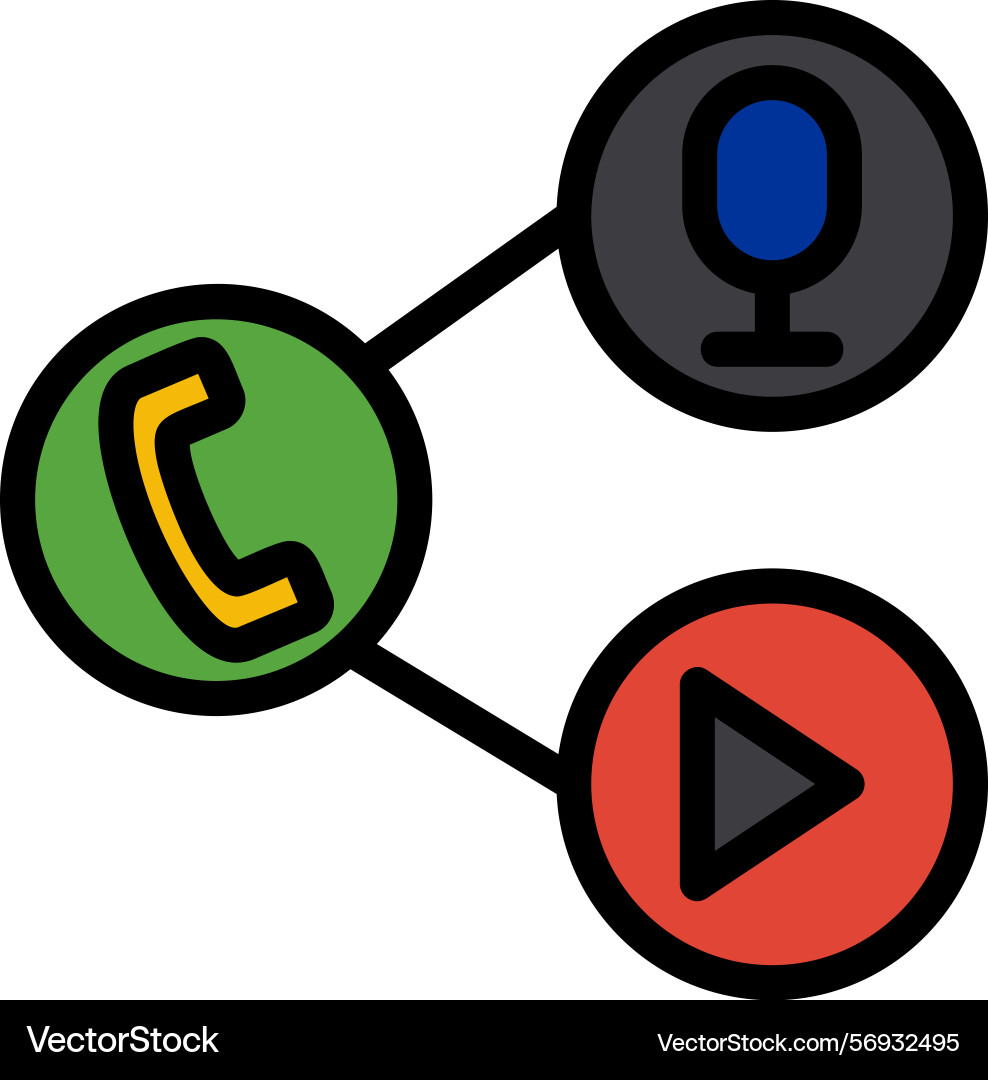 Interactive voice menu line filled style icon vector image