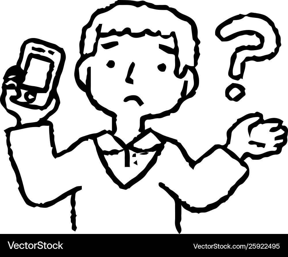 Monochrome analog-style man using smartphone Monochrome analog-style man using smartphone Vector Image