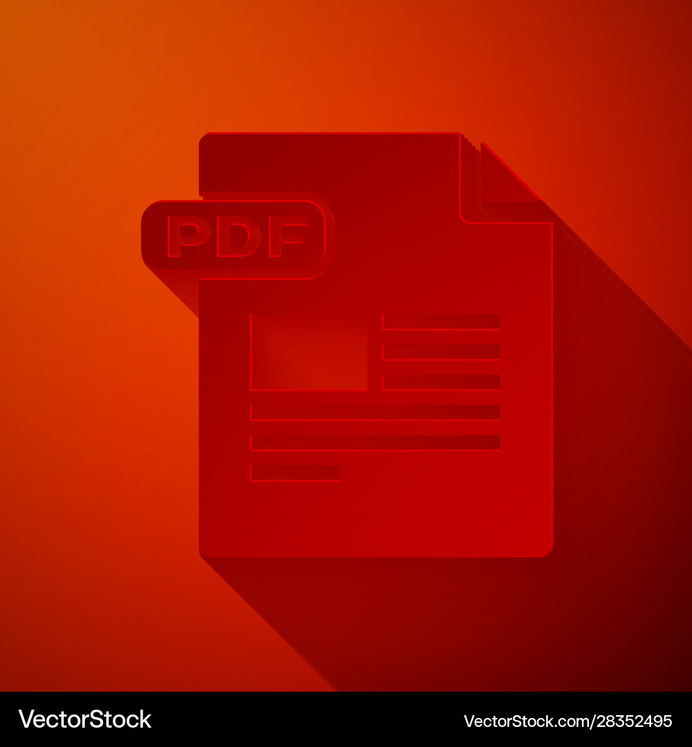 Paper cut pdf file document download button Paper cut pdf file document download button vector image
