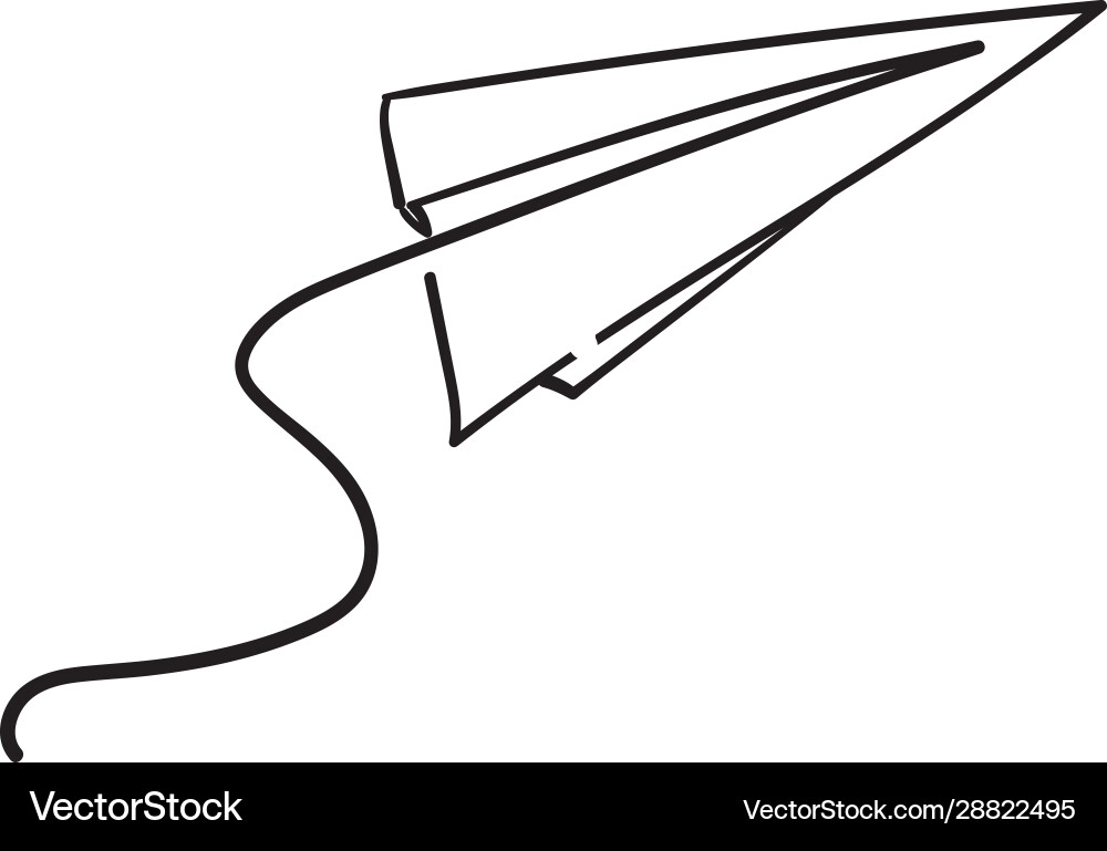 Paper plane drawing using continuous single one Vector Image